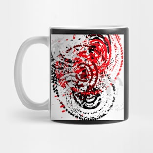 red black white silver grey abstract digital art Mug